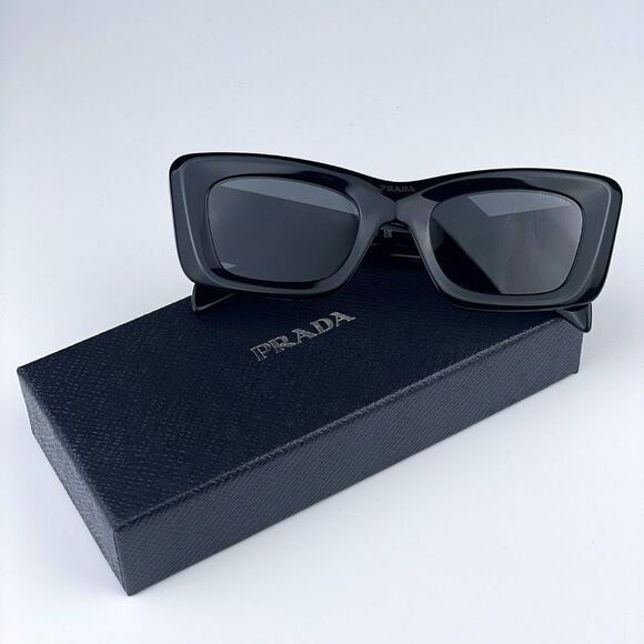 NEW Prada PR13ZS 1AB5S0 Black Dark Grey Cat Eye Unisex Sunglasses - Picture 1 of 13